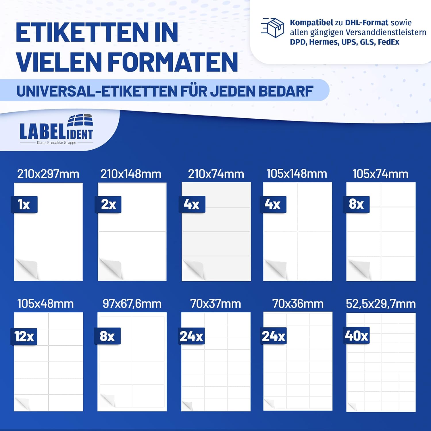 Labelident Laser Labels 210 x 148 mm, 2 Labels per A4 Sheet, 200 Labels (100 DIN A4 Sheets), Self-Adhesive, DIN A5 Address Stickers, Universal Labels for Laser & Inkjet Printers – Bild 6