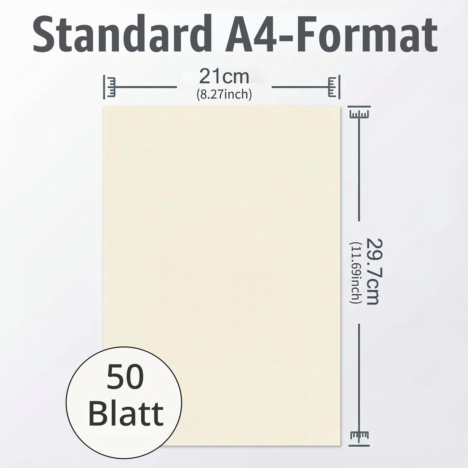 Acidea Ivory Card Paper A4, 50 Sheets 250 g/m² Thick Printer Paper, Cream Cardboard, Photo Card, Paper Paper for Writing, Menus, Invitations, Letters, DIY Creative – Bild 2