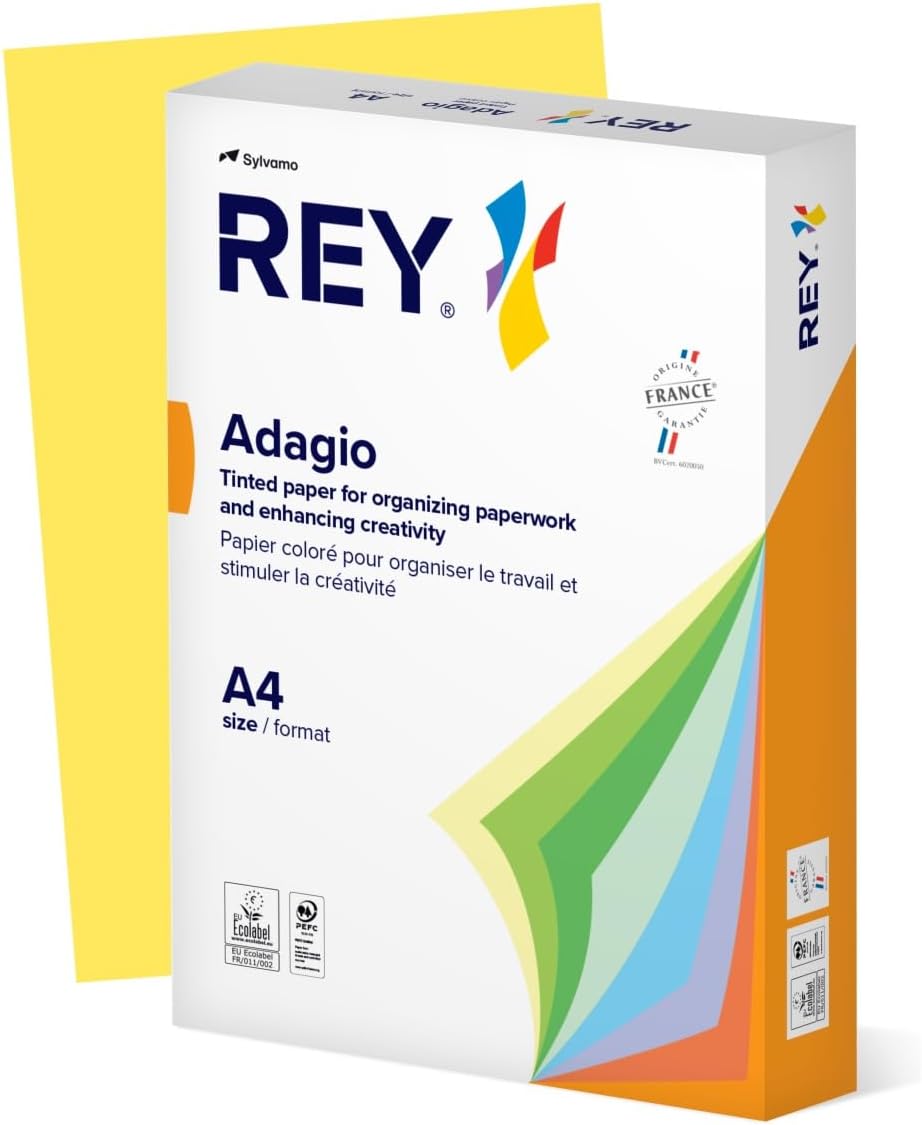 Lemon Yellow 80g A4 PEFC Reprographic Paper, 500 Sheets/Coloured Paper, Coloured Copy Paper, Office and School – Bild 2