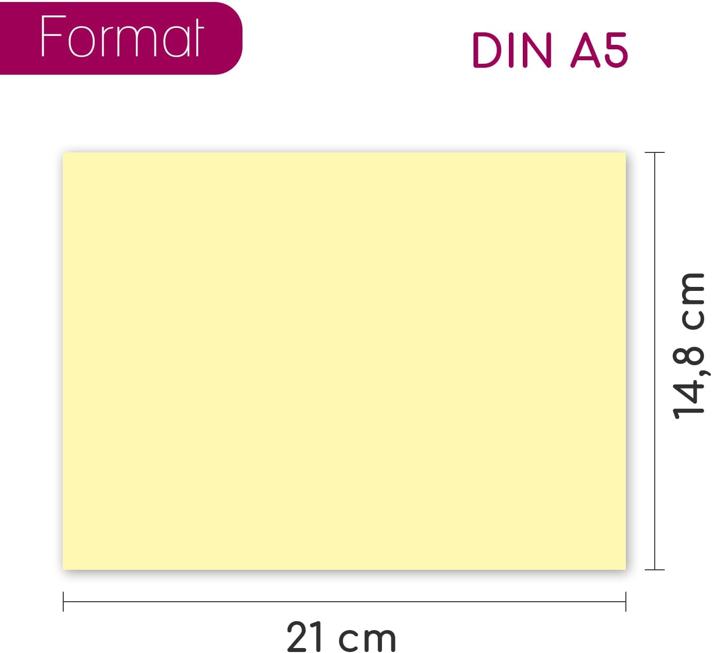 Younikat DV1508 500 Sheets DIN A5 Yellow Blank Paper 80 g/m² Copier Paper – Bild 2