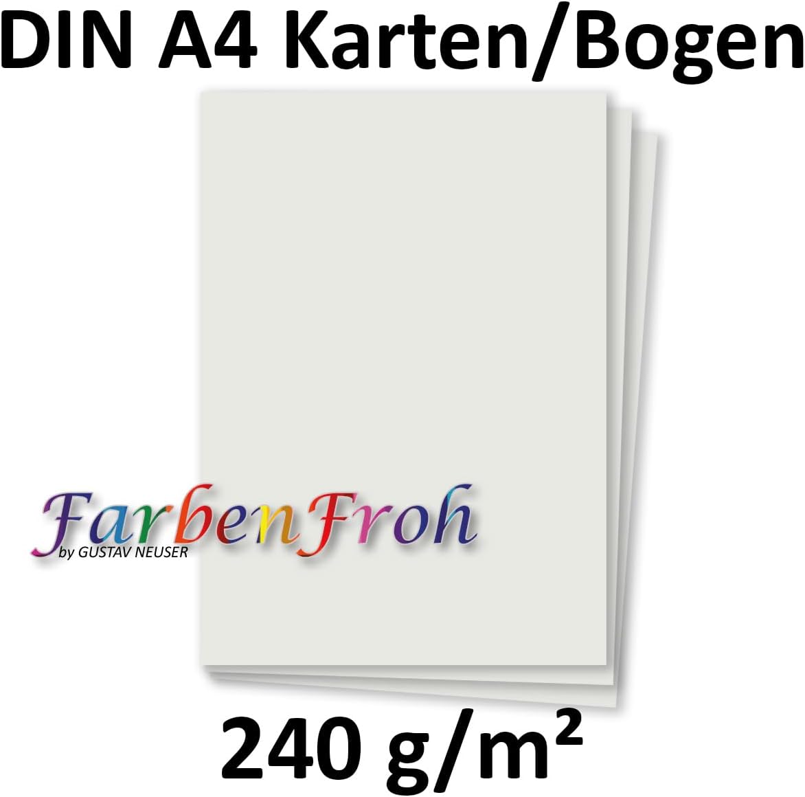 25 DIN A4 Craft Card – Light Grey (Grey) – 240 g/m² – 21 x 29.7 cm – Coloured Paper Craft Card Photo Card Colourful – Bild 3