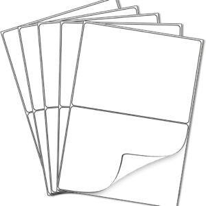 100 Sheets Universal Labels A4 Self-Adhesive Shipping Labels Stickers 200 Pieces 210 x 148 mm Address Labels Stickers – Suitable for Laser/Inkjet/Copier Use