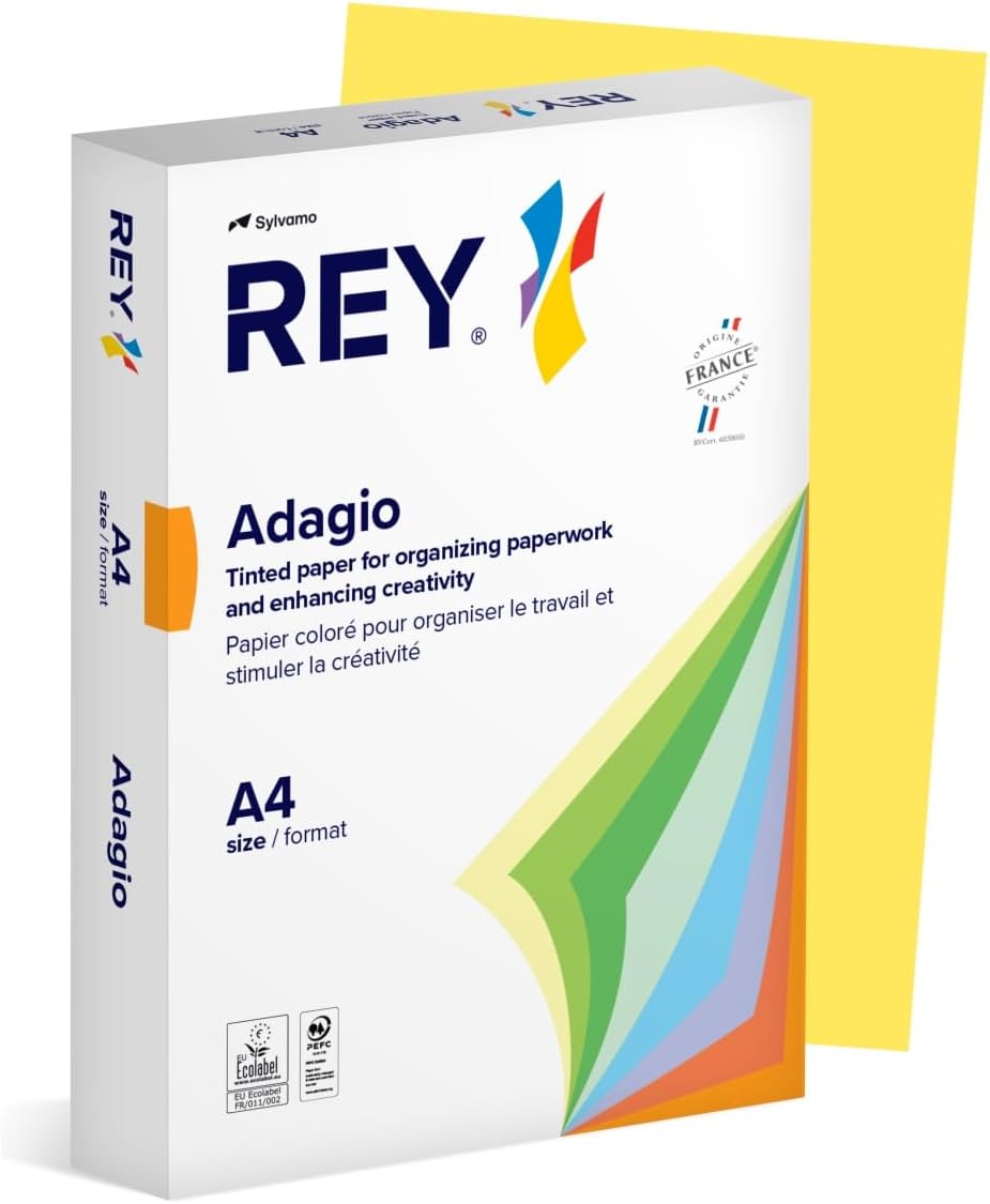 Lemon Yellow 80g A4 PEFC Reprographic Paper, 500 Sheets/Coloured Paper, Coloured Copy Paper, Office and School