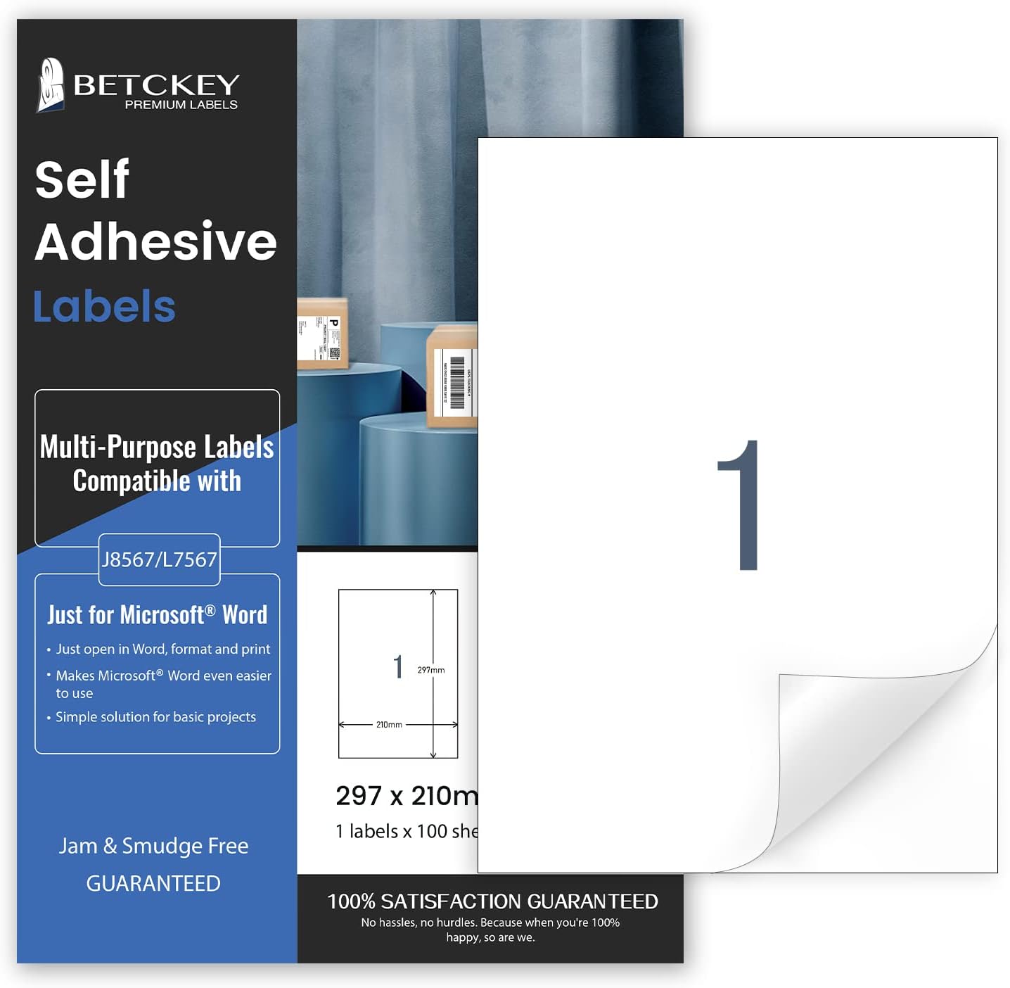 20 Sheets, 210 mm x 297 mm, Universal Labels, Self-Adhesive Printable, Sticker Matte Paper, A4 Sticker, Compatible with Inkjet & Laser Printers, 1 Label per Sheet – Bild 2