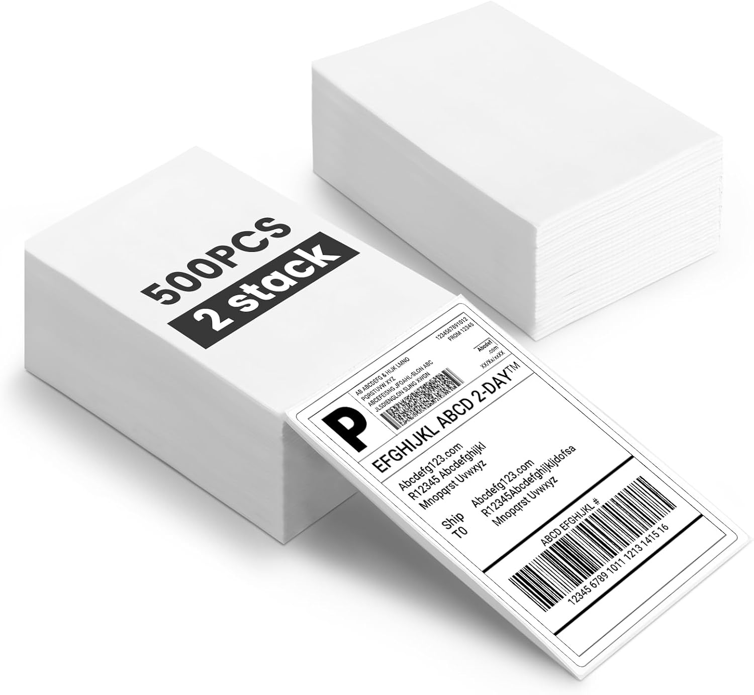 500 Sheets (2 x 250 Sheets) 4 x 6 Inch Shipping Labels Self-Adhesive 100 mm × 150 mm Thermal Labels BPA-Free Address Labels Self-Adhesive for Most Label Printers, Ideal for Package Tracking.