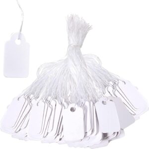 Price Tags Pendants Pack of 500 Price Labels Jewellery with String White Hanging Tags for Jewellery Display (23 x 13 mm)