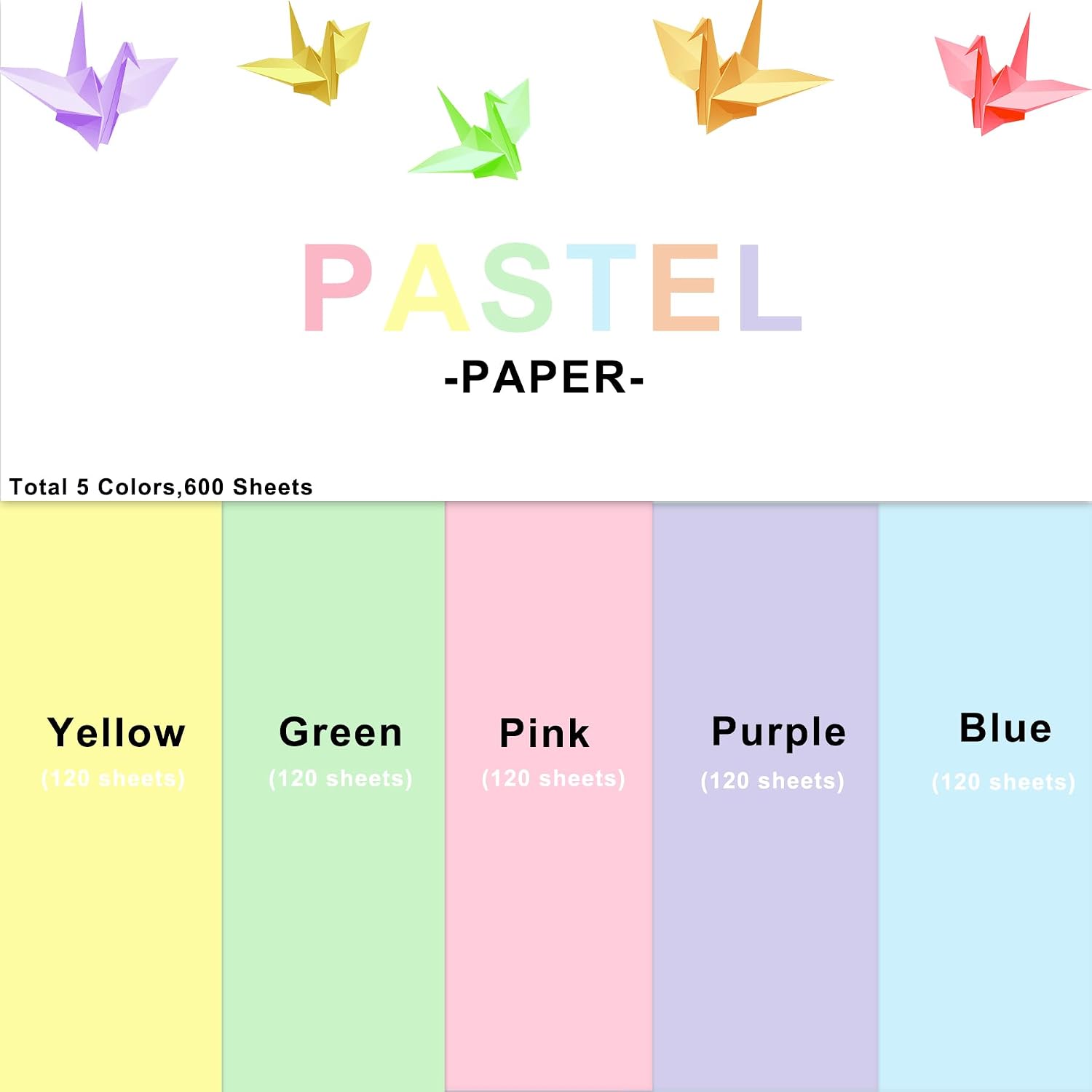 600 Sheets Coloured Paper A4 80gsm Printer Paper 5 Pastel Colours – Bild 4