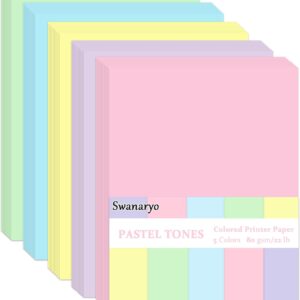 600 Sheets Coloured Paper A4 80gsm Printer Paper 5 Pastel Colours