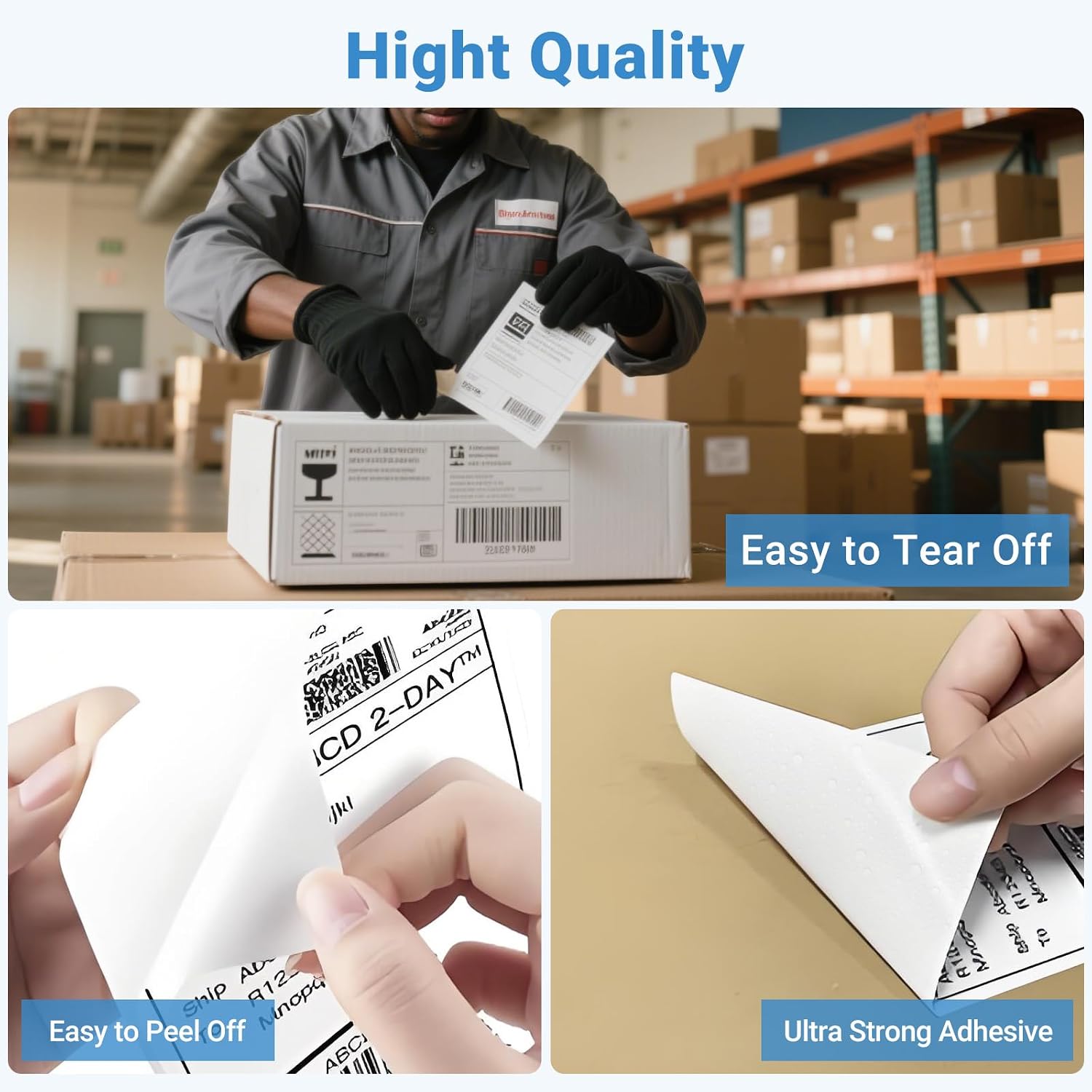 500 Sheets (2 x 250 Sheets) 4 x 6 Inch Shipping Labels Self-Adhesive 100 mm × 150 mm Thermal Labels BPA-Free Address Labels Self-Adhesive for Most Label Printers, Ideal for Package Tracking. – Bild 6