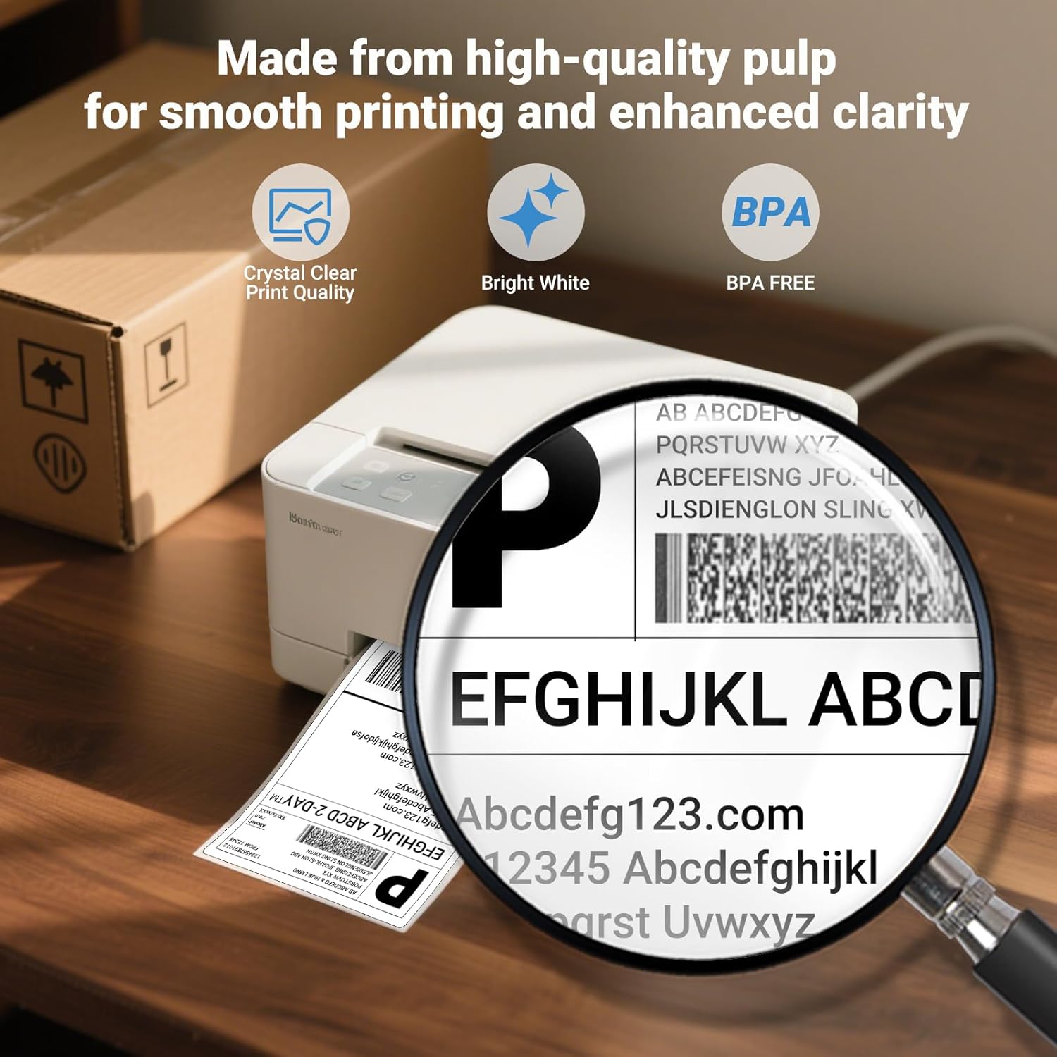 500 Sheets (2 x 250 Sheets) 4 x 6 Inch Shipping Labels Self-Adhesive 100 mm × 150 mm Thermal Labels BPA-Free Address Labels Self-Adhesive for Most Label Printers, Ideal for Package Tracking. – Bild 3