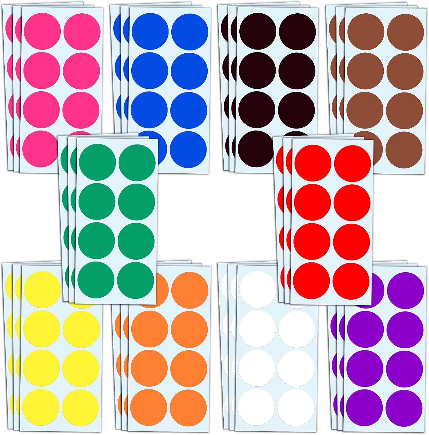 240 pieces, 50 mm adhesive dots, colourful, large, round dot stickers, 10