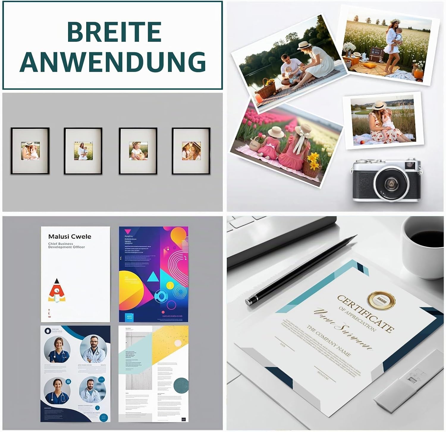 50 Sheets Photo Paper A4 200 g/m², Glossy Printer Paper (21 x 29.7 cm) for Printers, Thick Paper for Printing Photos, Pictures, Flyers – Bild 6
