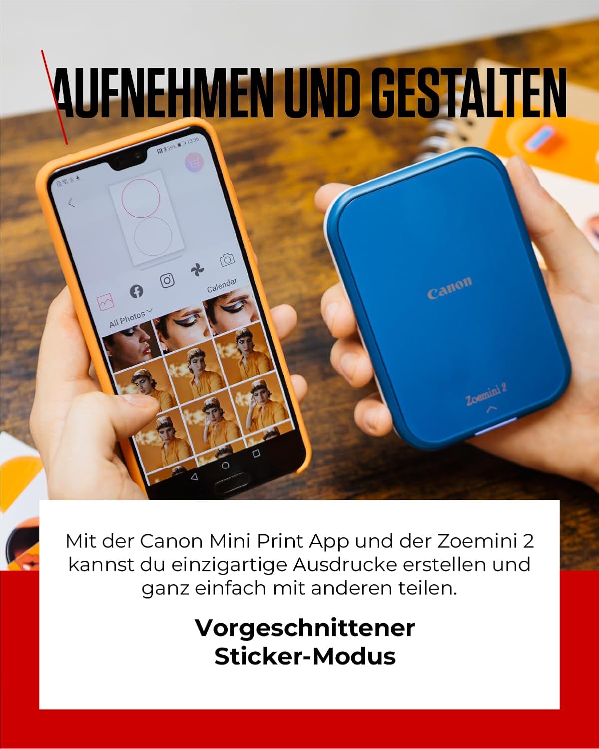 Canon Zinc Photo Paper - Pre-Made Circle Photo Stickers (20 Sheets) - Print Phone Photos for Personalised Stickers – Bild 7