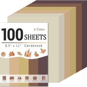 100 Blatt 180 g/m² Tonpapier A4 Bunt, Buntes Papier A4-21,6 x 27,9 cm