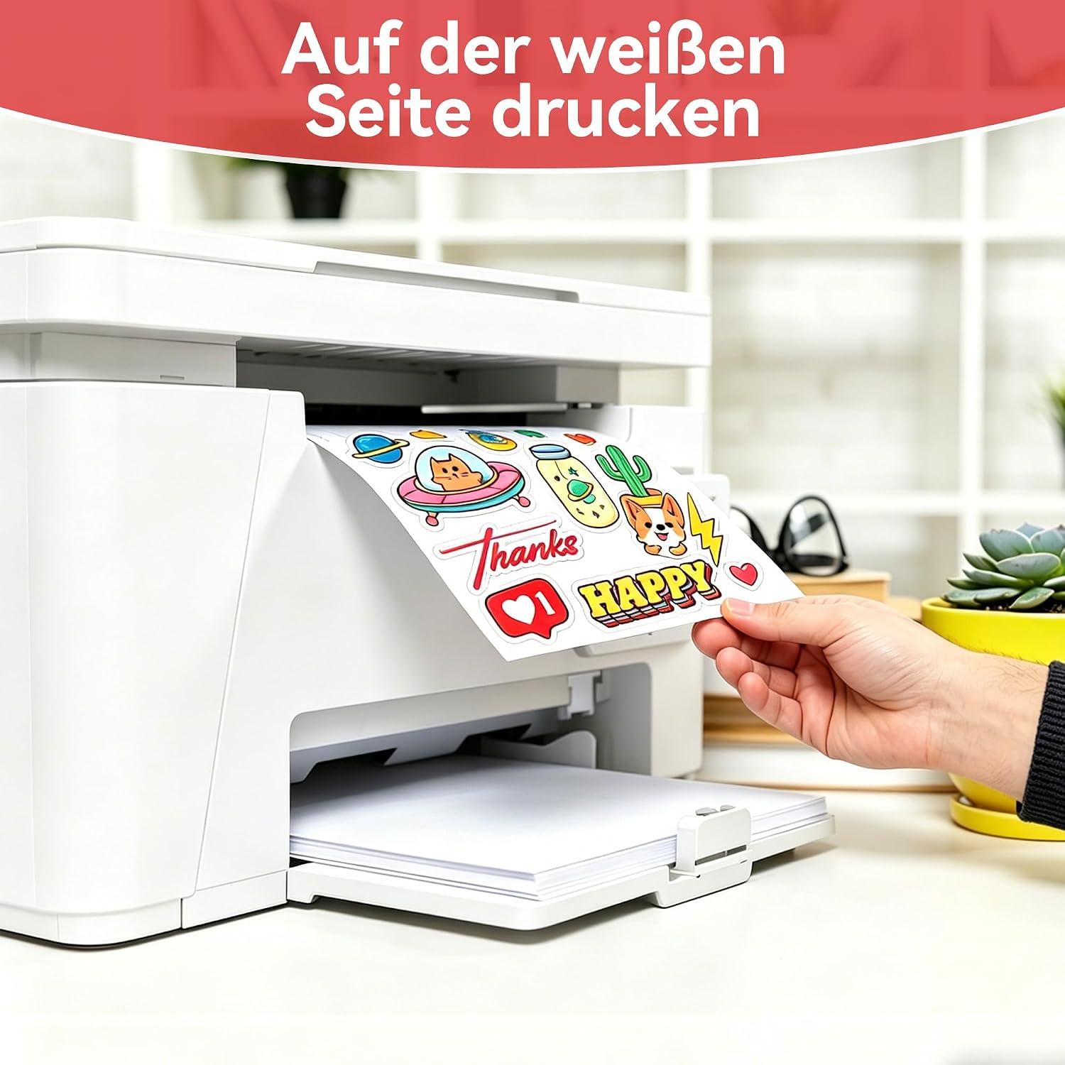 40 Sheets Self-Adhesive DIN A4 Labels, Paper Sticker for Printing, Self-Adhesive Labels, Universal Printable, Compatible with Inkjet and Laser Printers – Bild 3