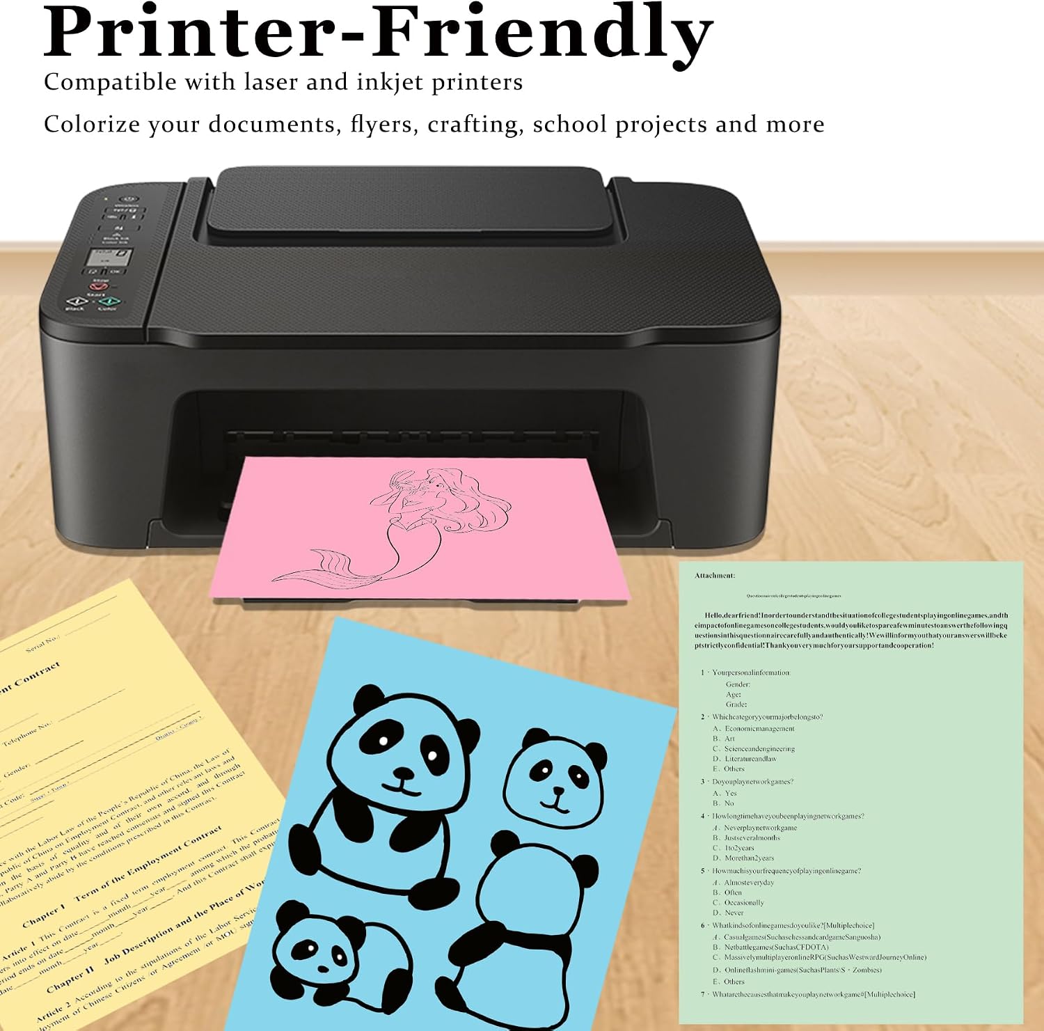 600 Sheets Coloured Paper A4 80gsm Printer Paper 5 Pastel Colours – Bild 7