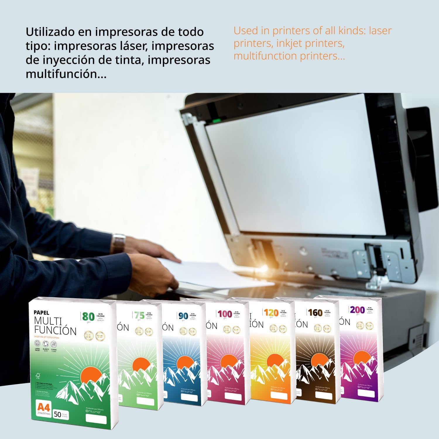 Ofituria A4 75 gsm 100 Sheets Multipurpose Paper for Laser Inkjet Printers, Copier, Office Supplies, School Supplies, Pack of 100 Sheets, 75 g – Bild 7