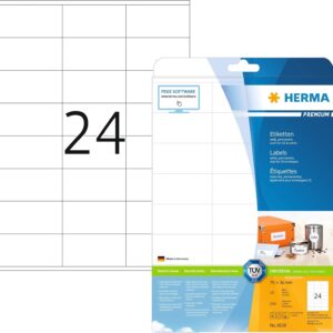 HERMA 8638 Labels Premium A4 70x36 mm white paper matt 240 pcs.