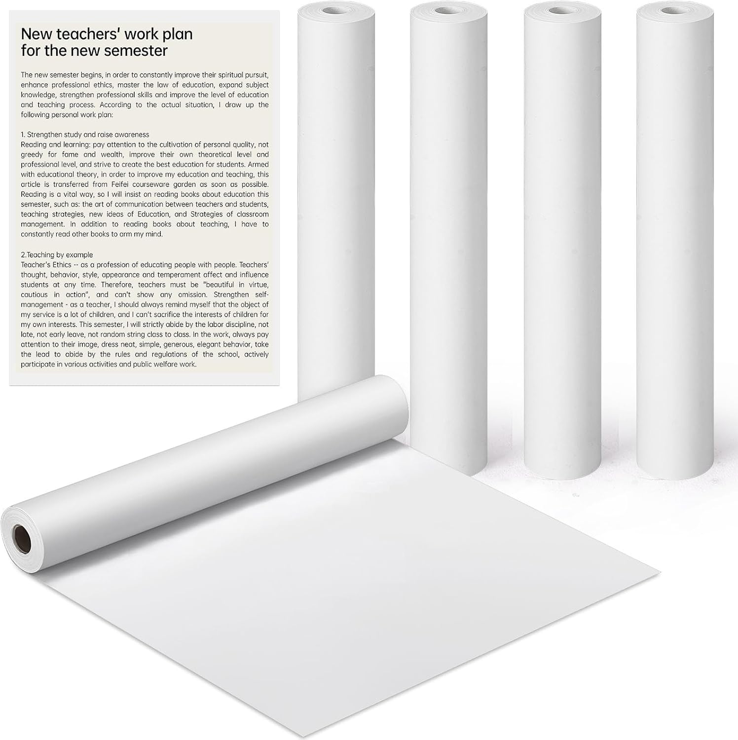 5 Rolls of Thermal Paper A4 for Portable Printer, 210 x 30 mm, Thermal Printer Paper A4, Quick Drying, for File, Photo Printing, Notes, Labels