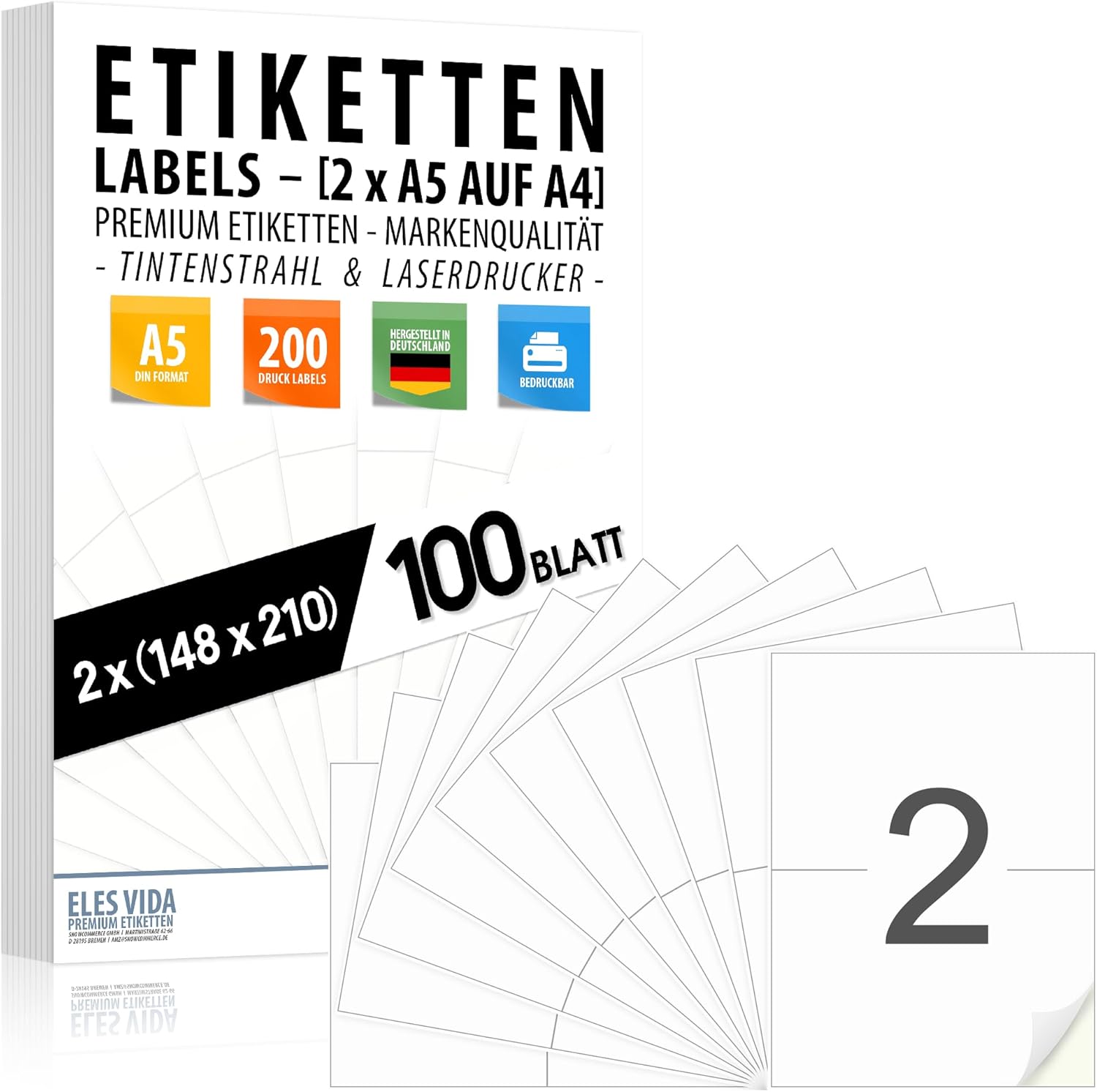 Self-Adhesive A5 Shipping Stickers 210 x 148 mm