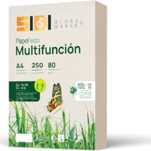 Recycled Paper A4 Paper 80g Sheets for Copies and Printers 250 Sheets A4 100% Recycled SIDI (1 Pack)