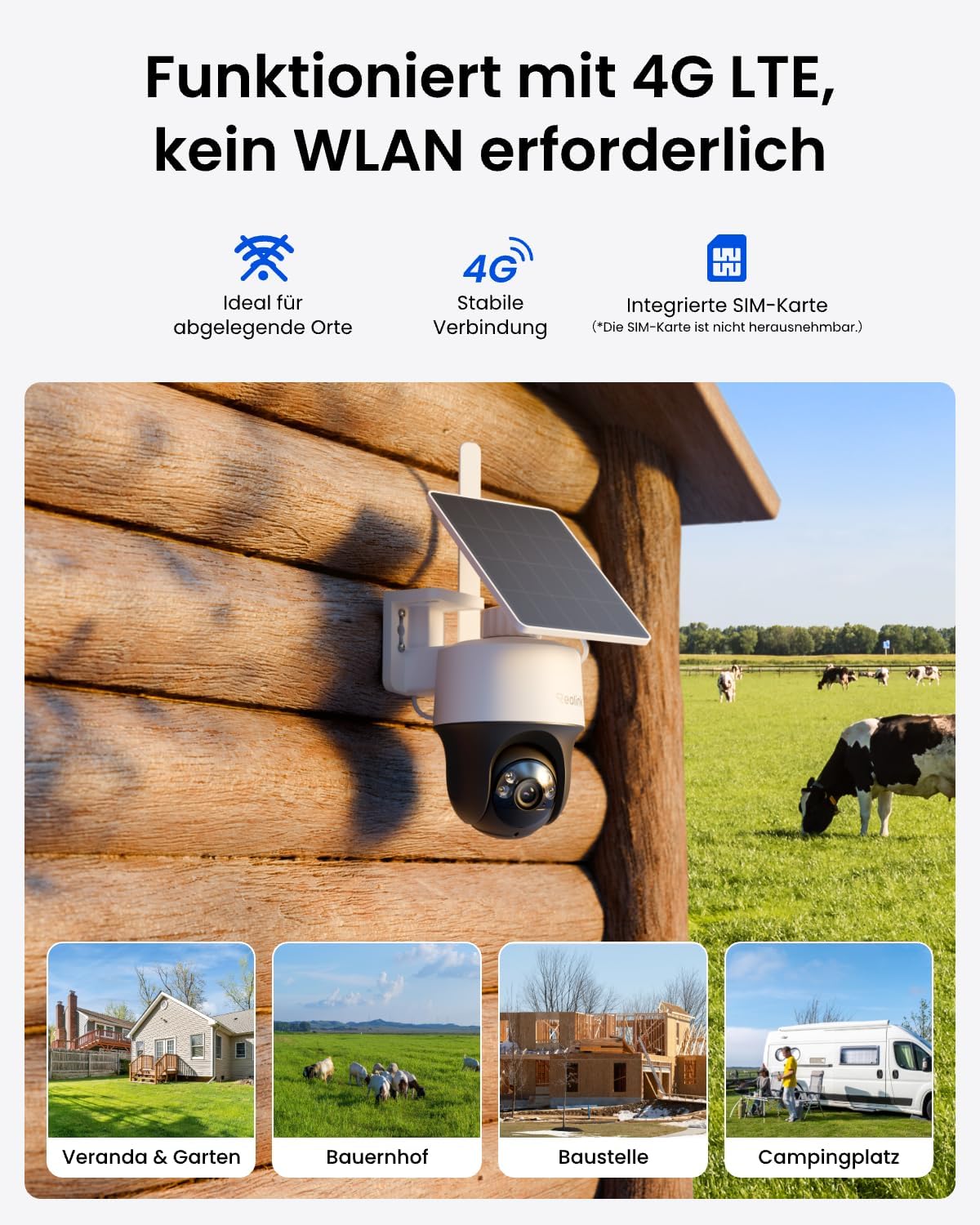 Reolink 4G LTE Camera Solar Outdoor, 2K 4MP, Coloured Night Vision – Bild 2