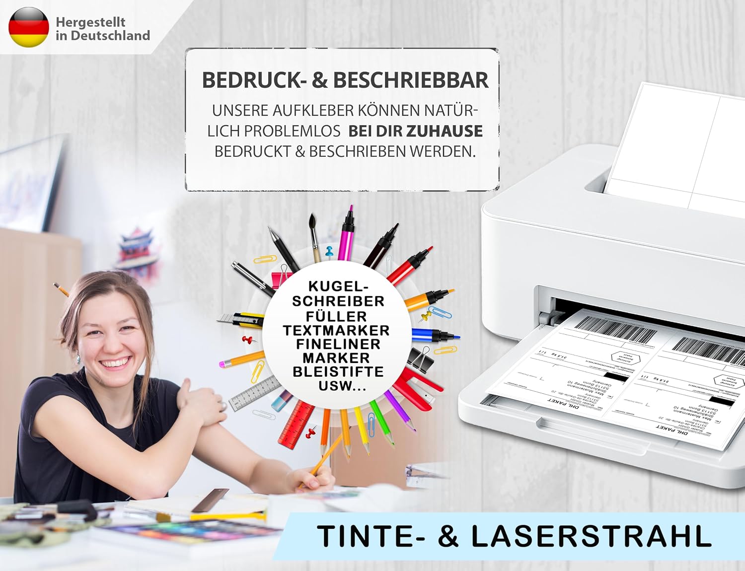 Labels 105 x 148 mm (4 x DIN A6 on DIN A4) – 50 Sheets – 200 Labels – Bild 6