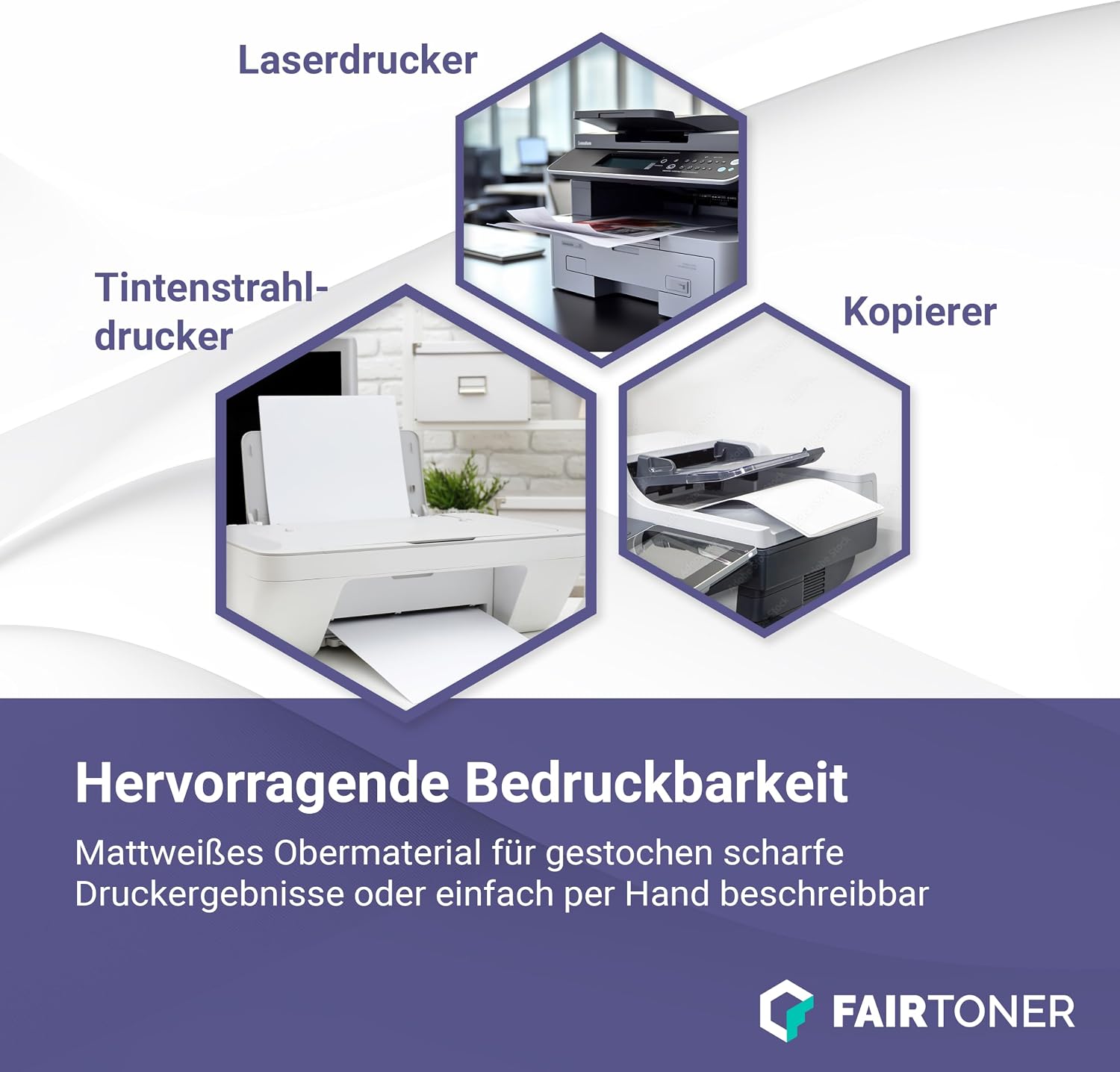 FairToner Self-Adhesive Labels A6 Matt White 100 Sheets (105 x 148 mm) – Bild 4
