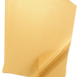 Donindis 50 Sheets A4 Pearlescent Paper Gold Metallic Craft Paper with Mother of Pearl Shimmer 120 g/m²