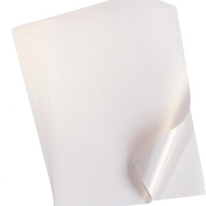 50 Sheets A4 Pearlescent Paper Ivory White Metallic Craft Paper with Mother of Pearl Shimmer 120 g/m²