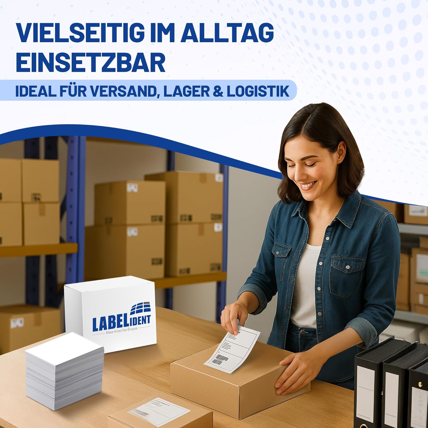 Labelident Shipping Labels on DIN A5 Sheets, White, 210 x 148 mm, 1,000 Paper Labels on 1,000 Sheets, Self-Adhesive Shipping Labels A5 for DHL, DPD, Fedex, GLS, Hermes, UPS – Bild 5