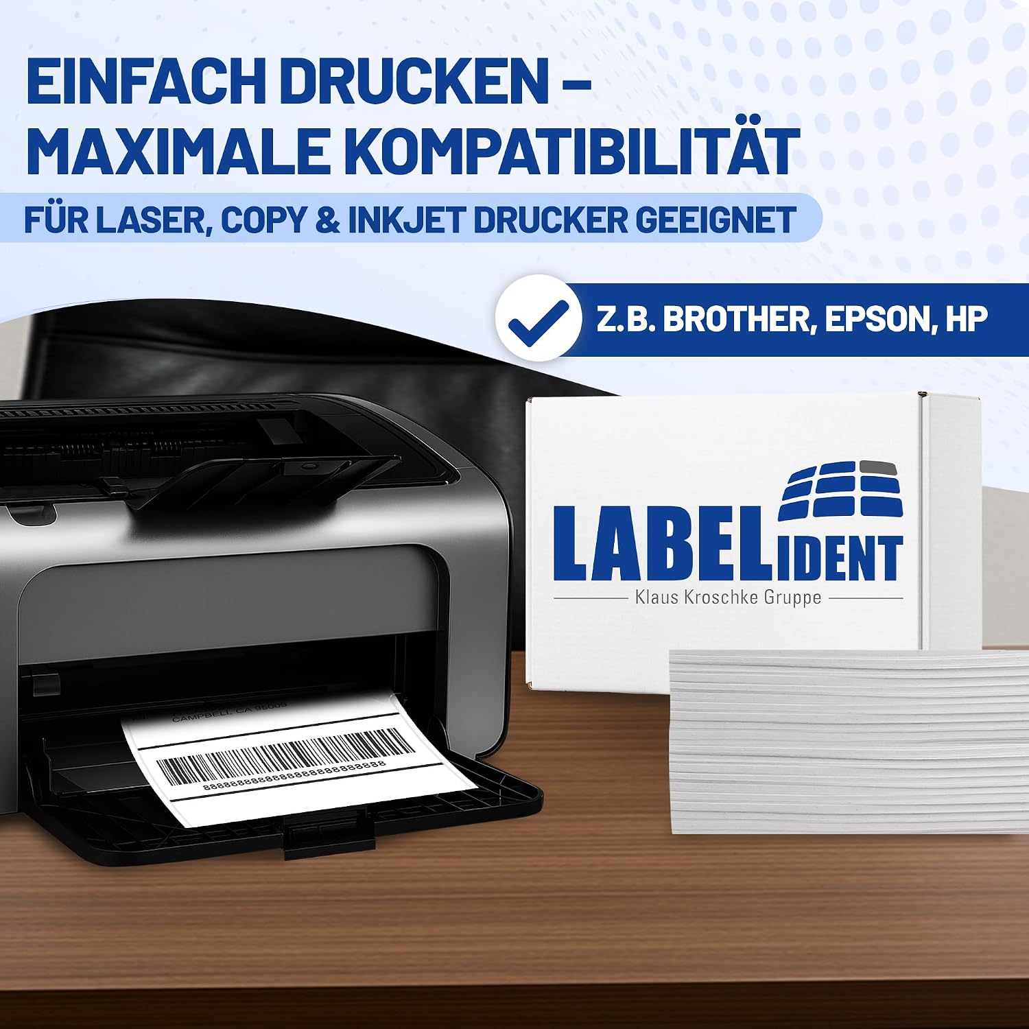 Labelident Shipping Labels on DIN A5 Sheets, White, 210 x 148 mm, 1,000 Paper Labels on 1,000 Sheets, Self-Adhesive Shipping Labels A5 for DHL, DPD, Fedex, GLS, Hermes, UPS – Bild 4