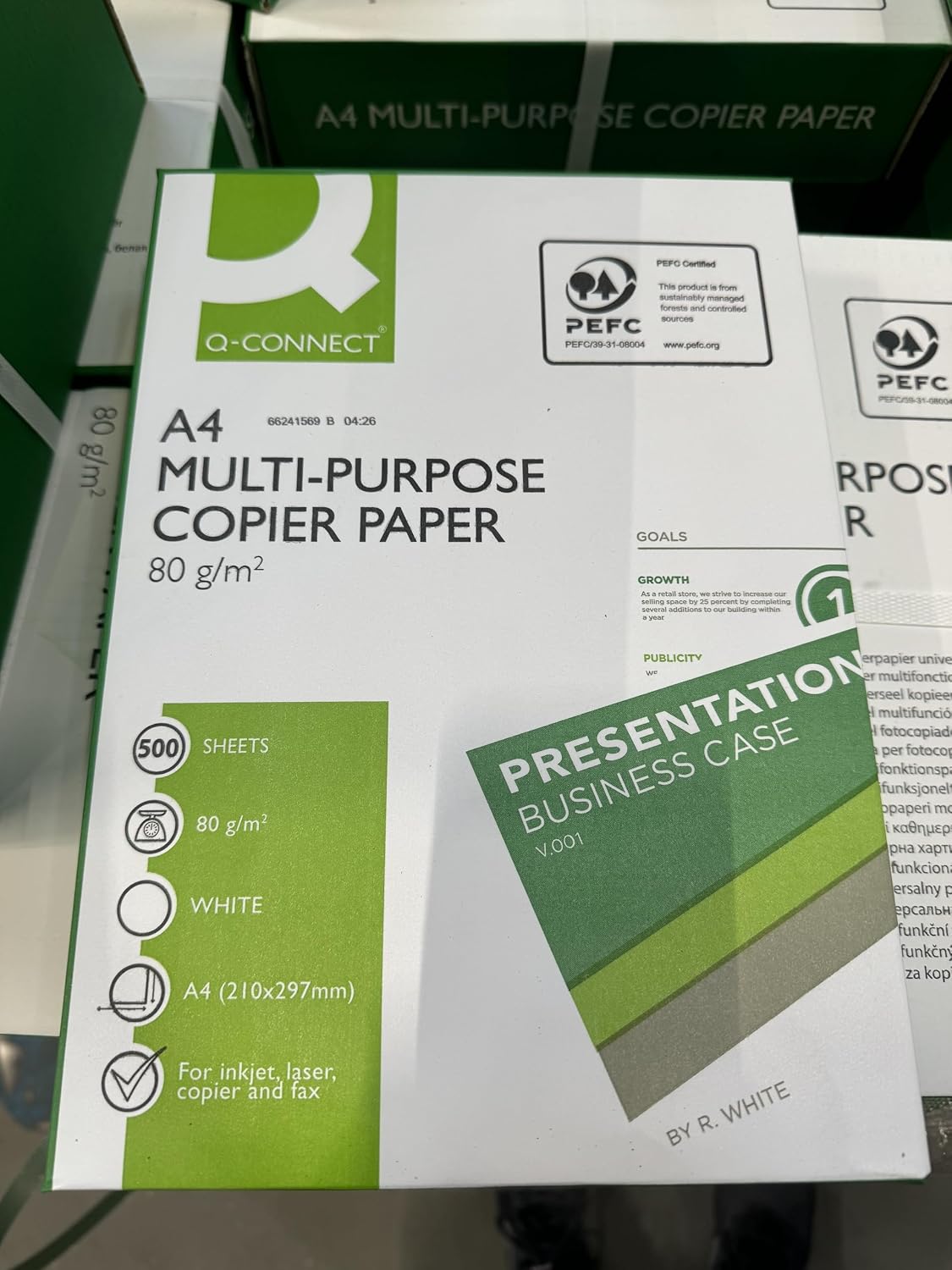 Q-CONNECT KF01087 Copier Paper Printer Paper DIN A4 80 g/m² 5 x 500 Sheets Quality Class B Universal Paper for Home Office and Home Office Multifunctional Paper – Bild 2