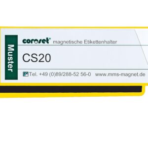 Magnetic Label Holders/Label Holders/Label Sleeves/Insert Pockets for Paper Labels, Yellow (Pack of 100, 97 x 30 mm)