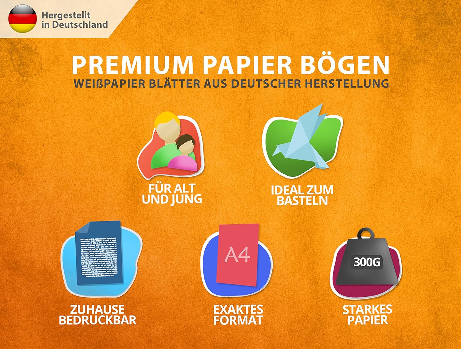 25 Sheets White Craft Card 300 g/m² - Premium Paper Pure White - DIN A4 – Bild 3