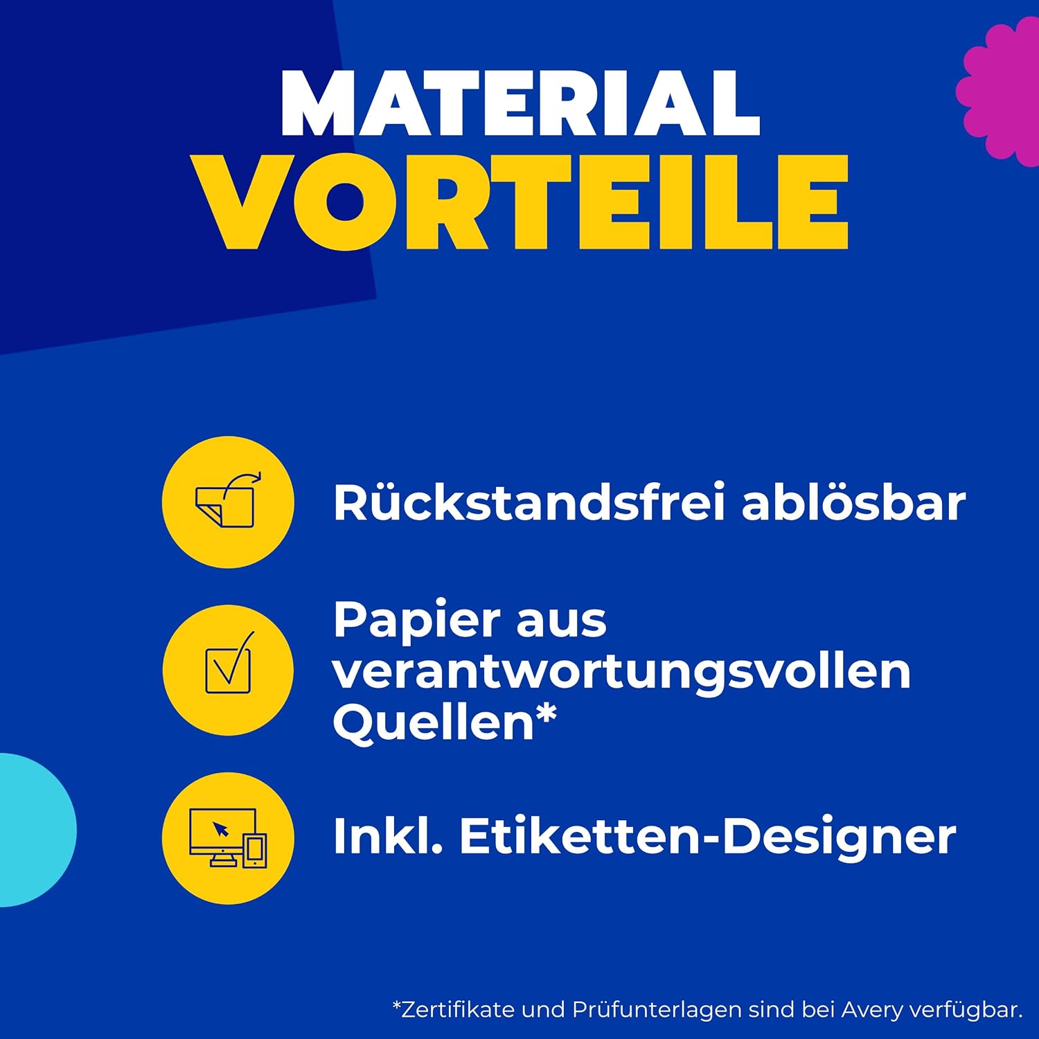 Avery Zweckform L4744REV-25 Universal Labels 25 Sheets / 250 Labels / 96 x 50.8 mm White – Bild 2