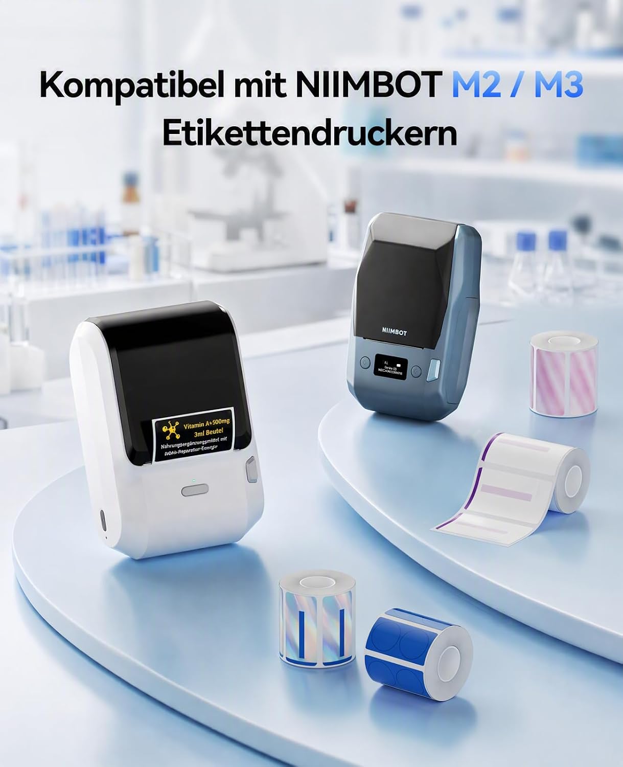 NIIMBOT M2 M3 Labels, 3 Rolls Self Adhesive Label Tape, Package D – Bild 6