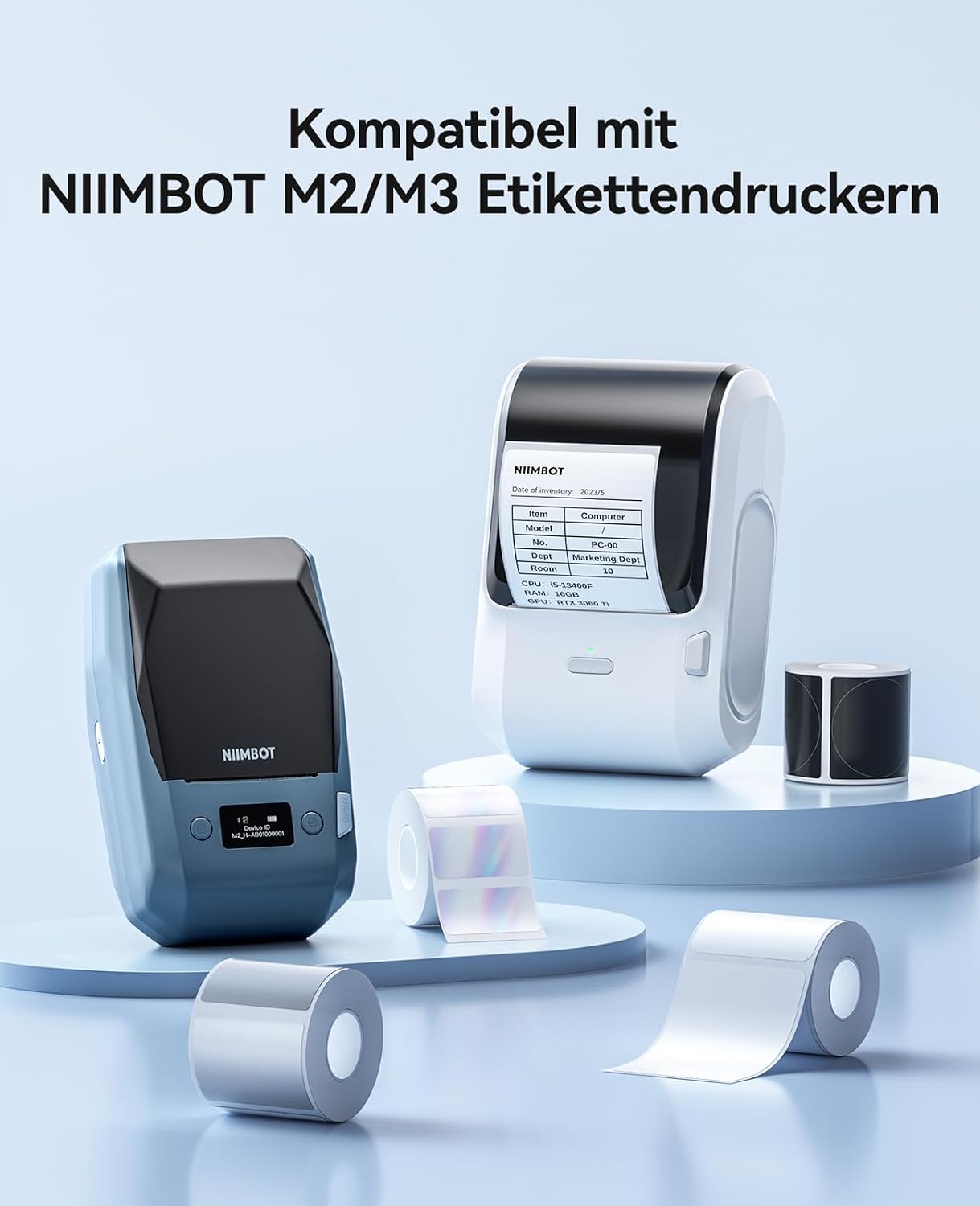 NIIMBOT M2 M3 Thermal Transfer Labels 3 Rolls 40 x 20 mm Multi-Coloured Set – Bild 4