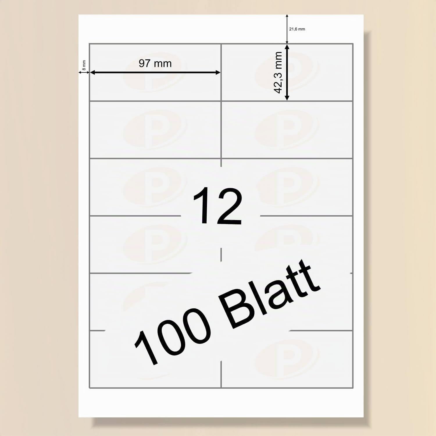 Printation Self-Adhesive Labels 97 x 42.3 mm Pack of 1200 – Bild 2