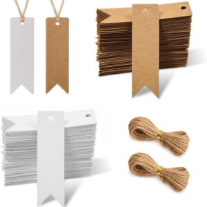 200 Pieces Gift Tags, HMCEY Kraft Paper Tags for Labelling