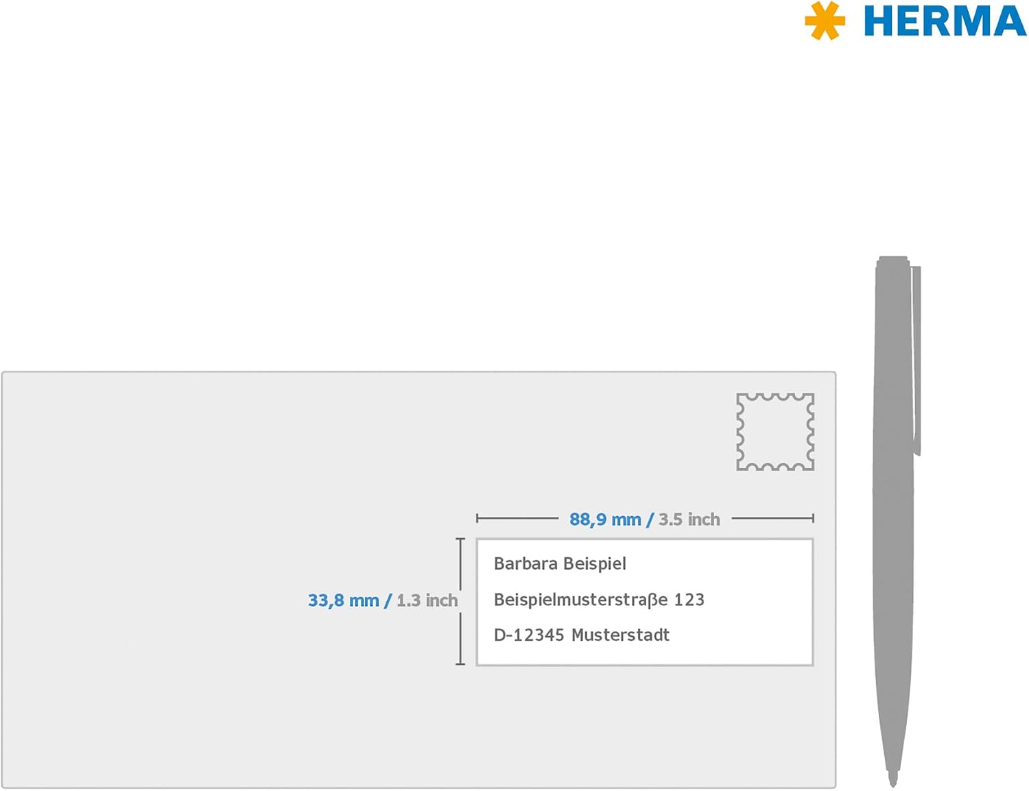 HERMA 4479 Address Labels, 100 Sheets, 88.9 x 33.8 mm, 16 per A4 Sheet, Pack of 1600, Self-Adhesive, Printable, Matt, Blank Paper Address Labels, White – Bild 5