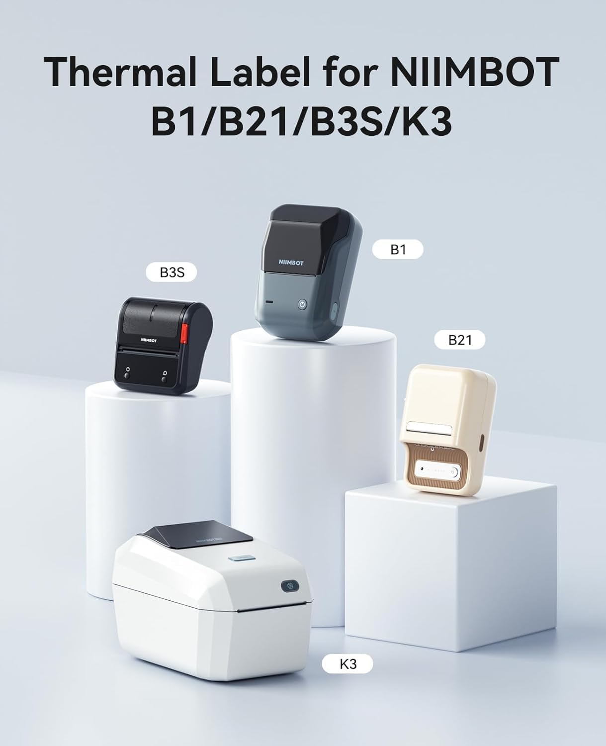 NIIMBOT Labels Compatible with B1 / B21 / B3S Label Printer, 3 Rolls 50 x 30 mm Thermal Label Tape for Supermarkets Retail Office, 230 Labels/Roll, White – Bild 8