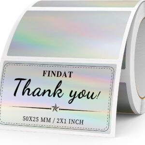 Silver Laser Effect Thermal Labels 50 x 25 mm Rectangular Pack of