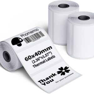 Phomemo 3 Rolls of Self-Adhesive Labels for M110/M220, 60 x 40 mm, 540
