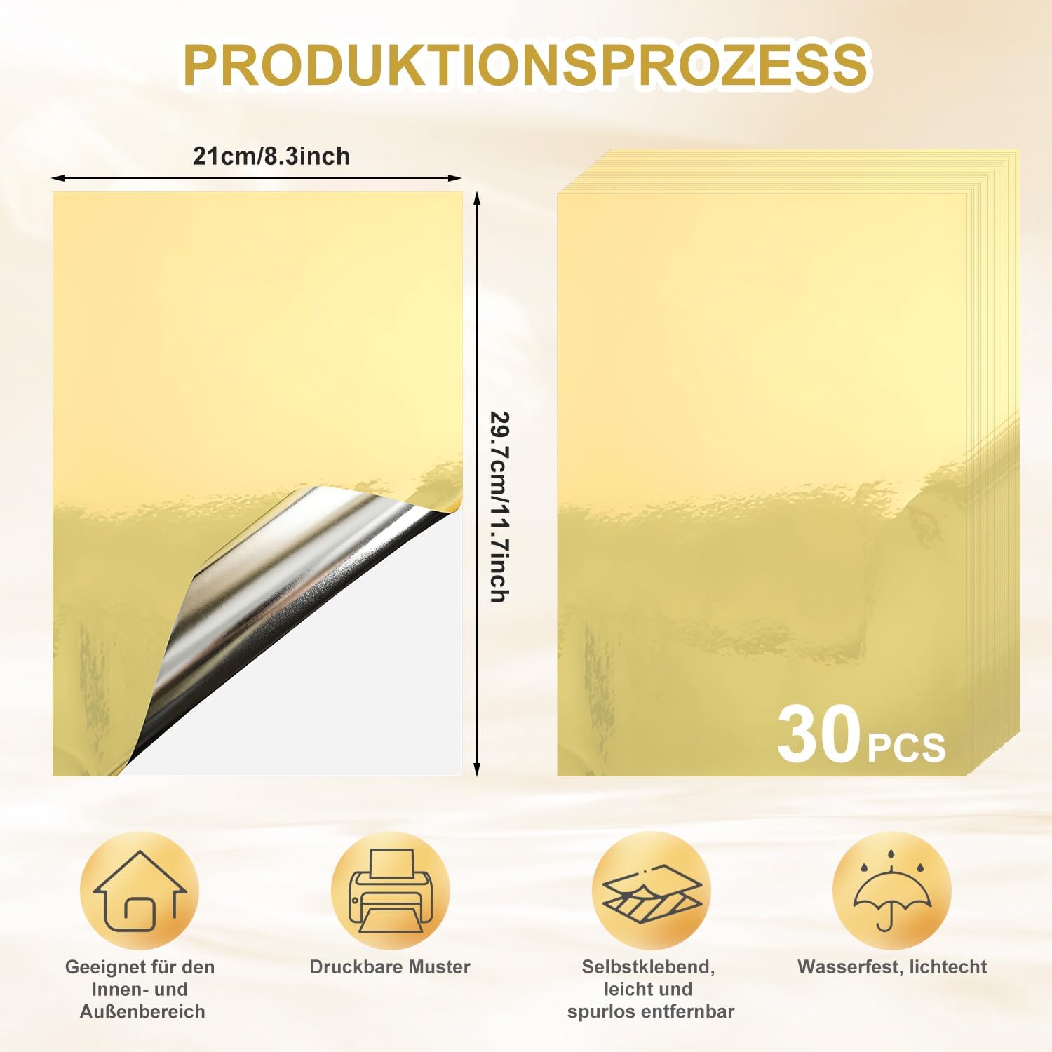 Sticker Paper for Printing Pack of 30 Waterproof Printable Adhesive Film – Bild 2