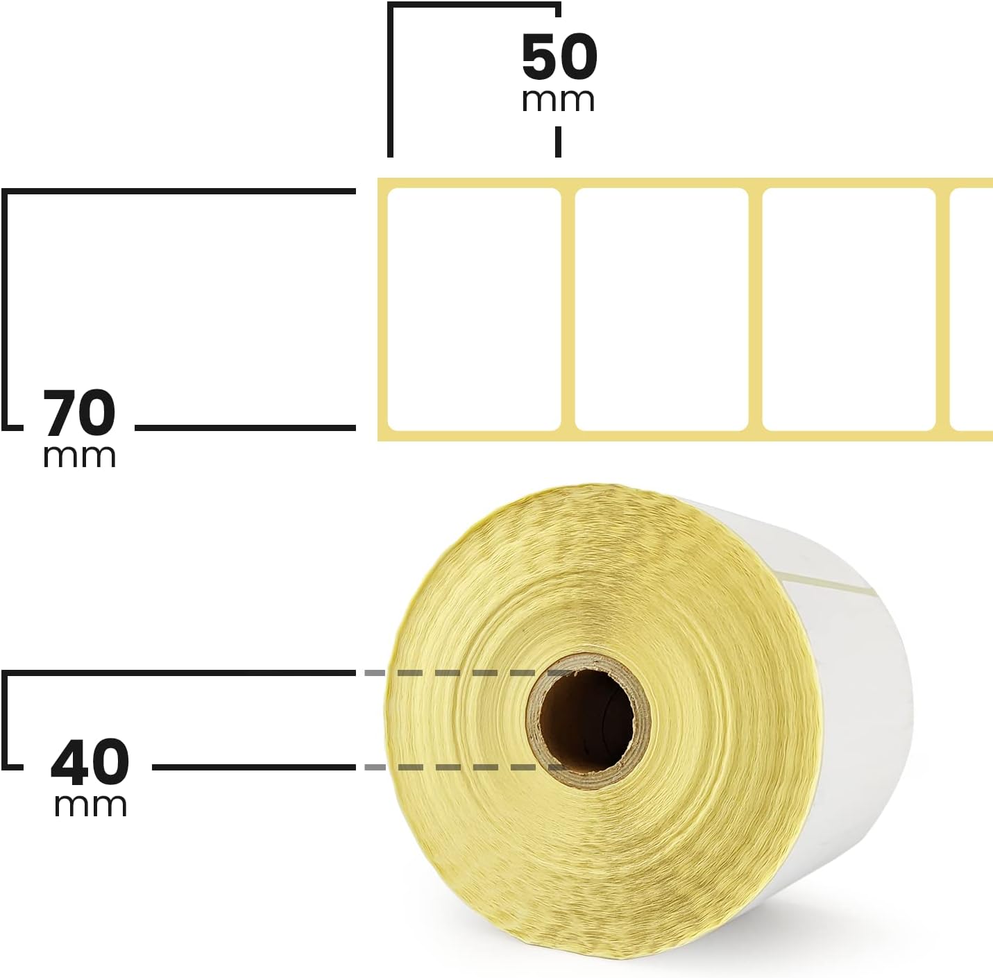 Netuno 1 Roll Thermal Labels Self-Adhesive White 70 x 50 mm Pack of 1000 Roll Labels Thermal Adhesive Labels for Address Labels Barcode Shipping Labels Thermal Transfer Labels 7 x 5 cm – Bild 2