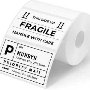MUNBYN 76 x 51 mm Shipping Labels Thermal Paper Waterproof White 500/Roll