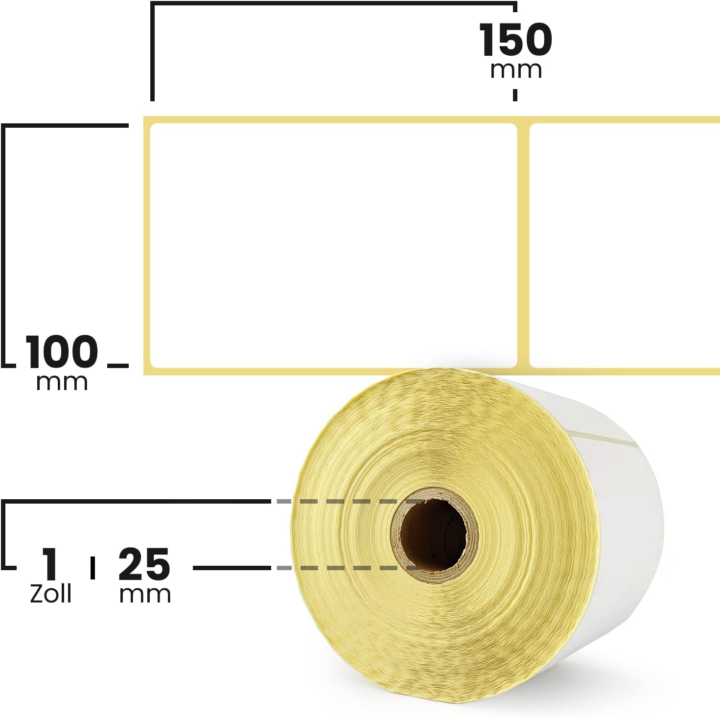 Netuno 1 Roll Thermal Labels White 100 x 150 mm Pack of 500 Shipping Labels on Roll with Perforation Self-Adhesive Labels for Thermal Printers Logistics Warehouse Paper Labels 10 x 15 cm – Bild 2
