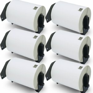 BETCKEY 6 Rolls Brother-Compatible DK-11241 101mm x 152mm 1200 Shipping Labels With Refillable Cartridge