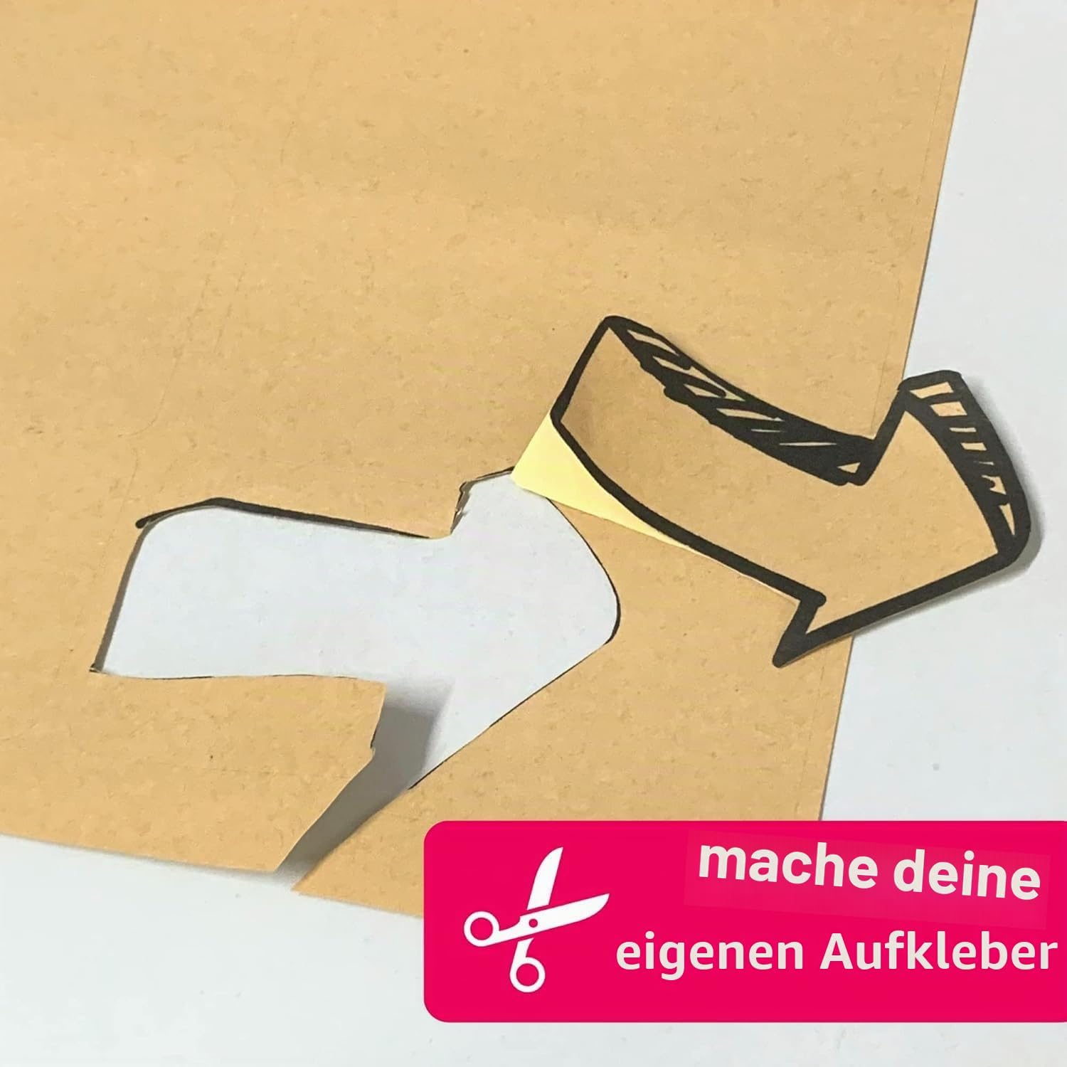 A4 Kraft Paper Self-Adhesive Sticker Labels, Kraft Paper, Self-Adhesive, 25 Sheets Paper for Printing, A4 Labels, Printable, Inkjet Printing for Copies, Laser Printers, Inkjet Printers – Bild 4